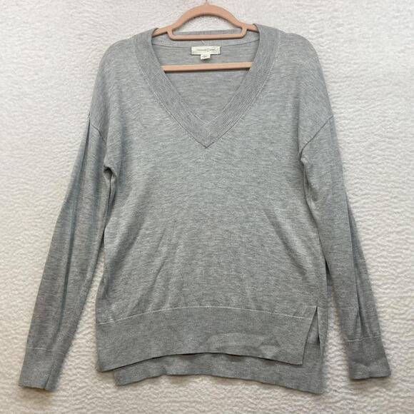 Treasure & Bond Sweater Womens XXS Gray V Neck Pullover Cashmere Blend Soft Knit - Picture 1 of 11